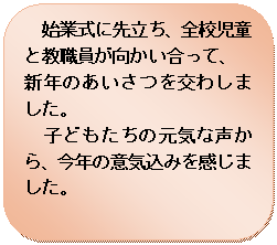 �p�ێl�p�`: �n�Ǝ��ɐ旧���A�S�Z�����Ƌ��E���������������āA
�V�N�̂����������킵�܂����B
�@�q�ǂ������̌��C�Ȑ�����A���N�̈ӋC���݂������܂����B
